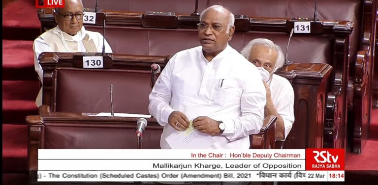 आरक्षण पर हमले को लेकर मल्लिकार्जुन खड़गे ने राज्यसभा में RSS-BJP को घेरा